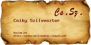 Csiky Szilveszter névjegykártya
