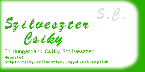 szilveszter csiky business card